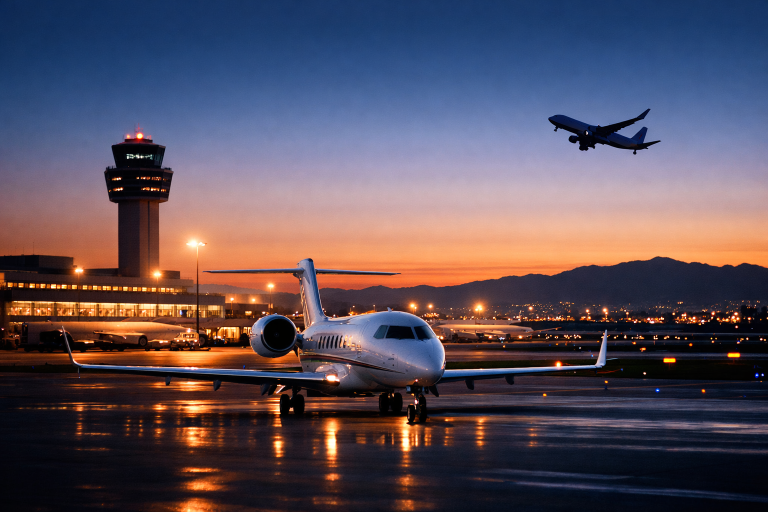 Abstract airport and aviation background